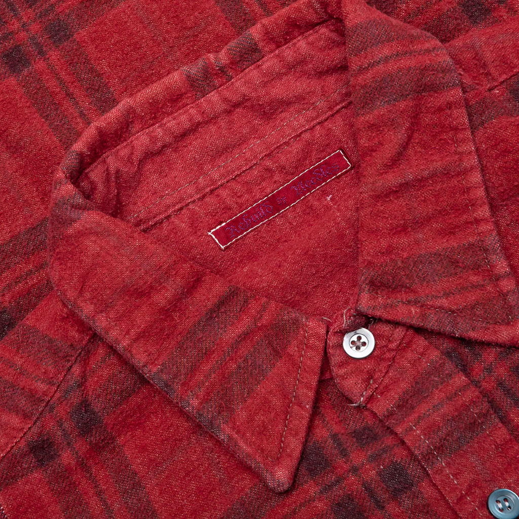 Over Dye 7 Cuts Wide Shirt - Red - Image 3