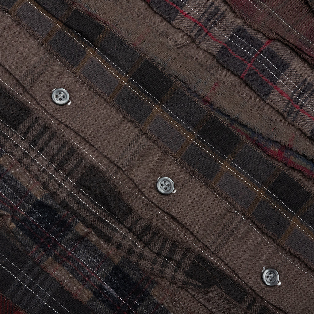 Over Dyed Ribbon Shirt - Brown - Image 4