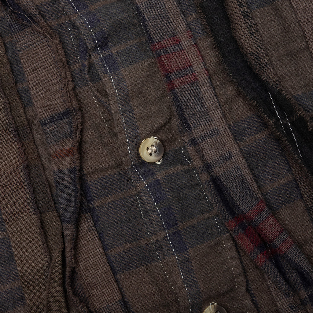 Over Dyed Ribbon Shirt - Brown - Image 4