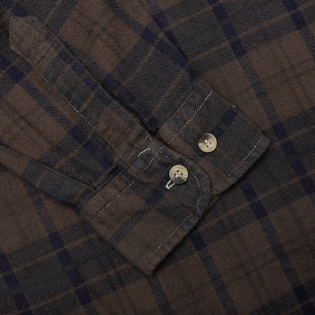 Over Dyed Ribbon Shirt - Brown - Image 5