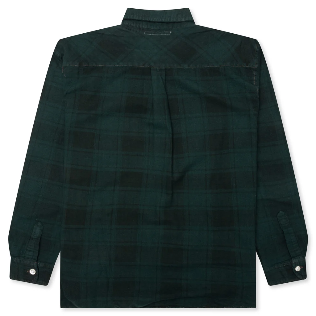 Over Dyed Ribbon Shirt - Green - Image 2