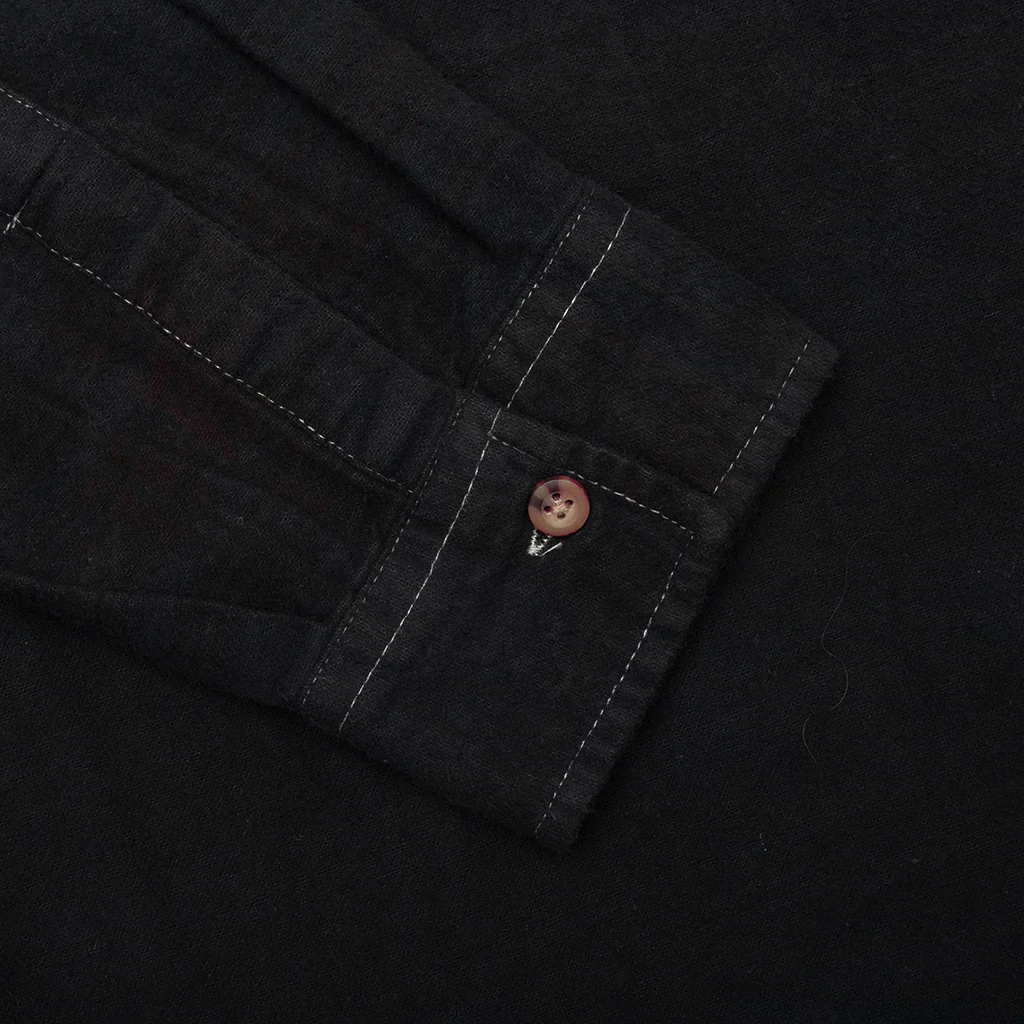 Over Dyed Ribbon Wide Shirt - Black - Image 5