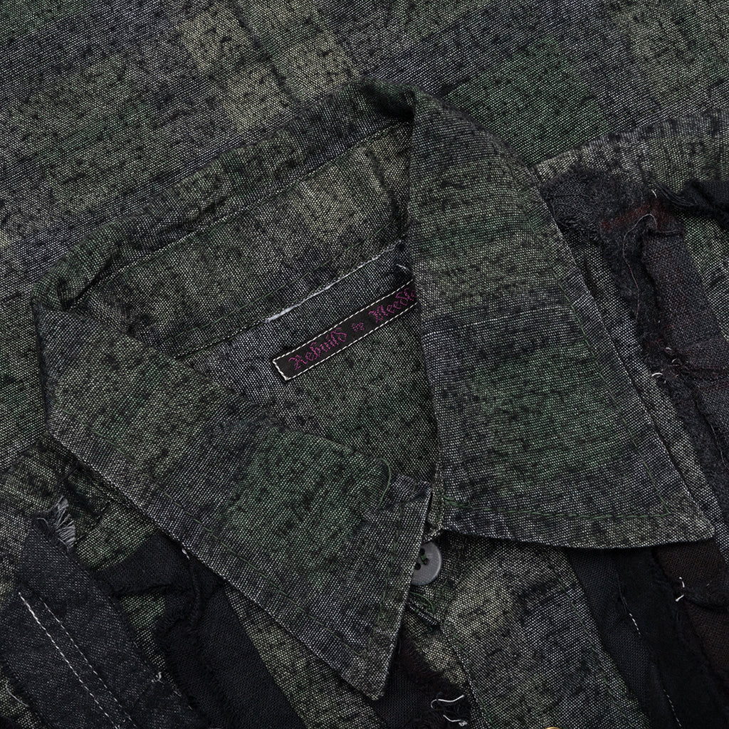 Over Dyed Ribbon Wide Shirt - Black - Image 3
