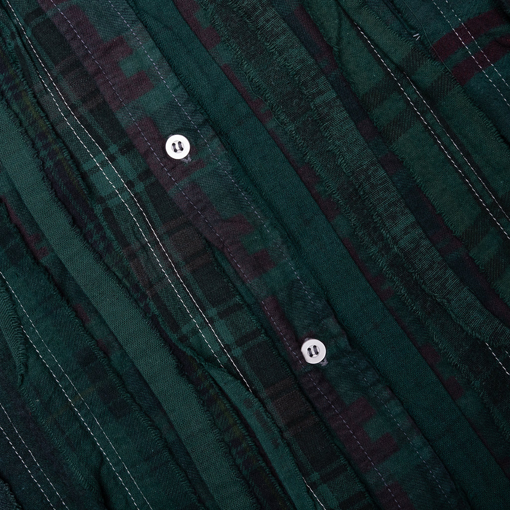 Over Dyed Ribbon Wide Shirt - Green - Image 4