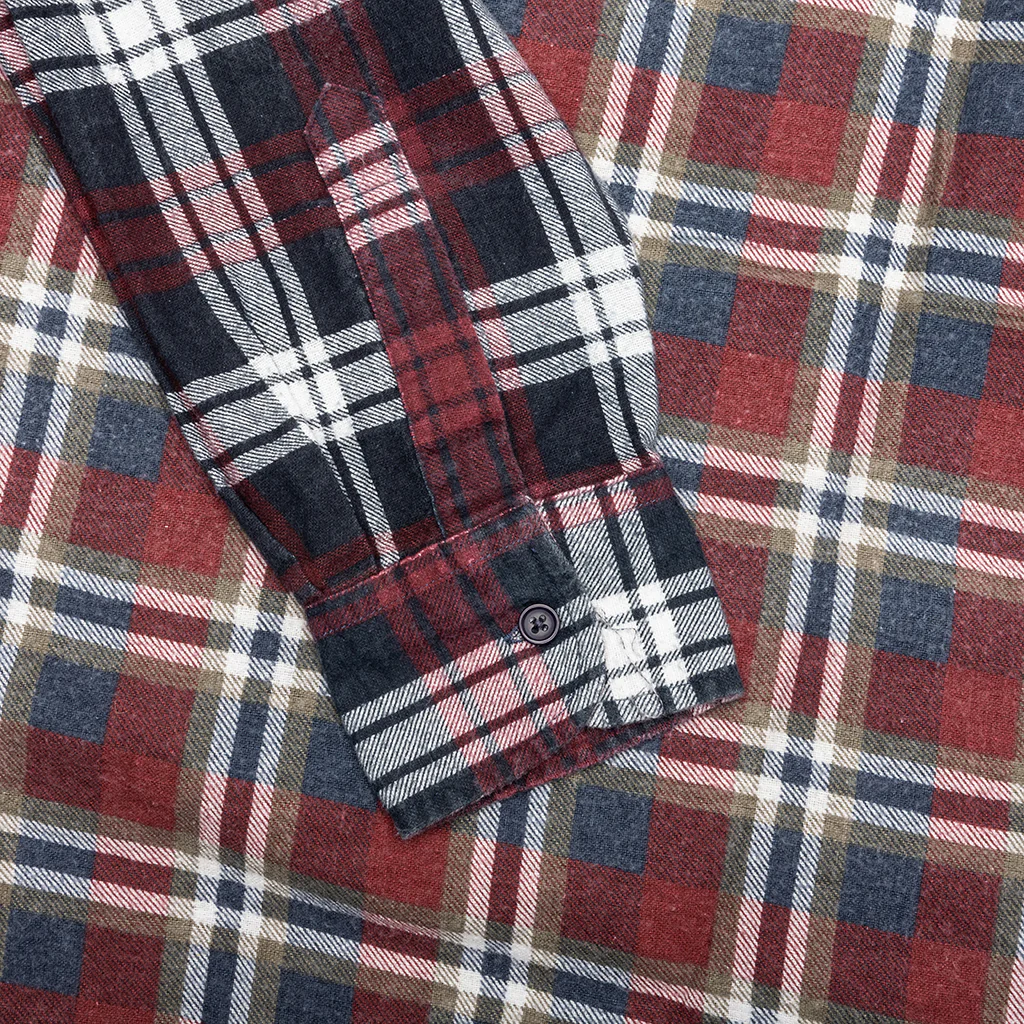 Ribbon Wide Flannel Shirt - Assorted - Image 4