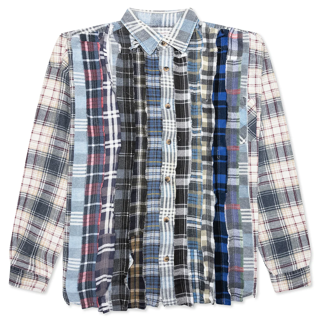 Ribbon Wide Flannel Shirt - Assorted