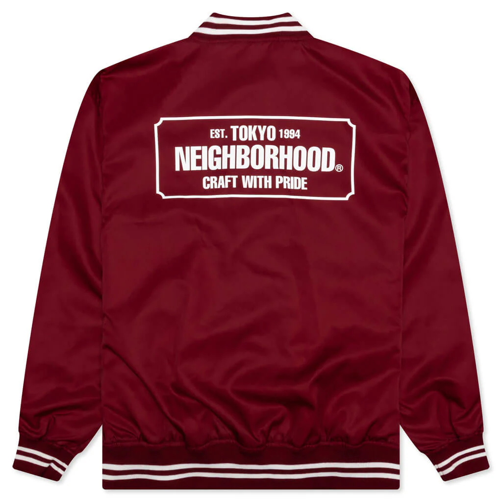 Baseball Jacket - Burgundy - Image 2