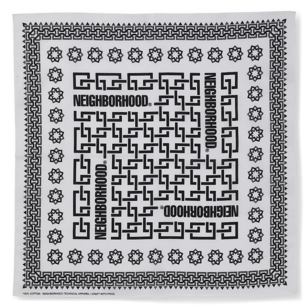 Geometric Pattern Bandana - White