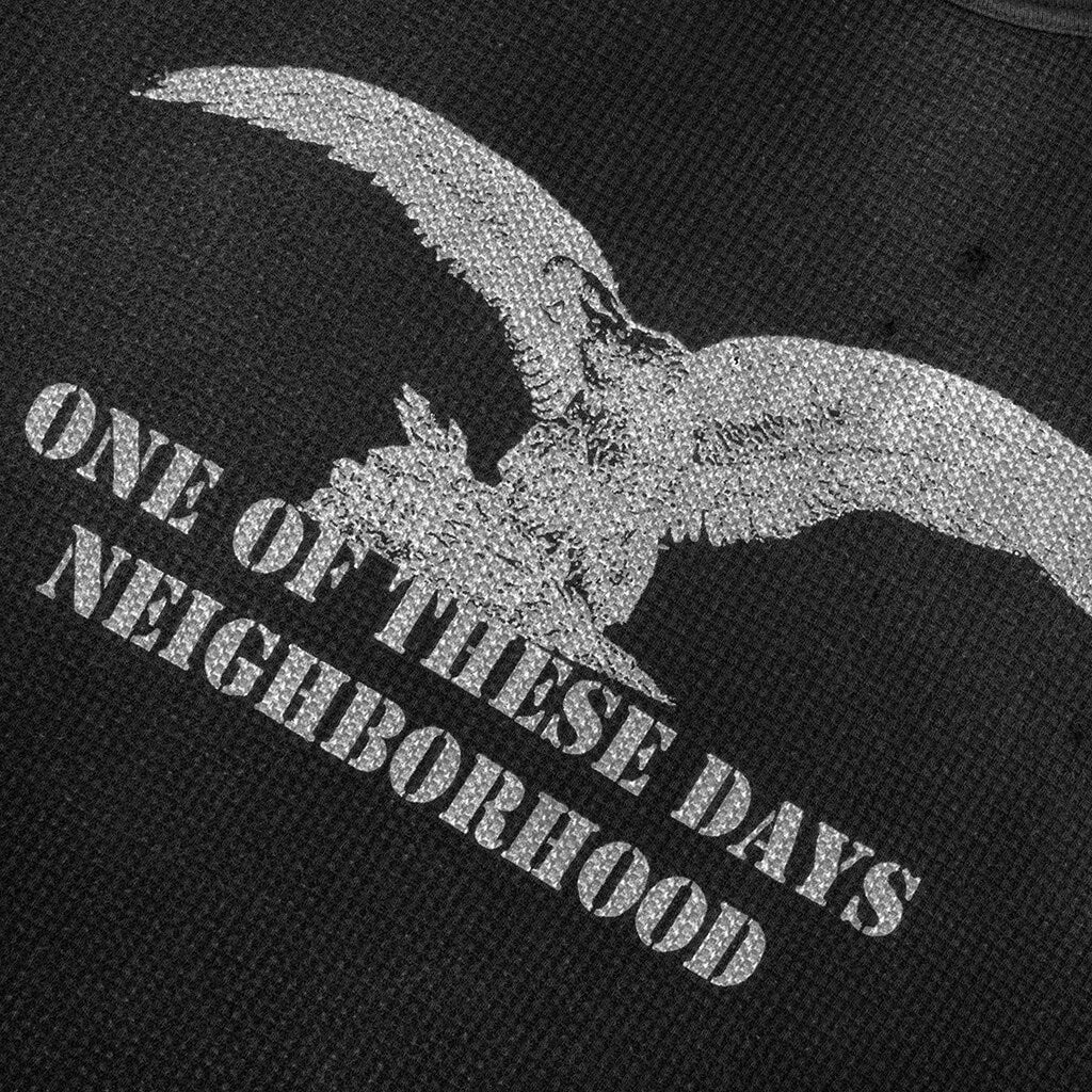 Neighborhood x One of These Days Waffle Fabric L/S Crewneck - Black - Image 3
