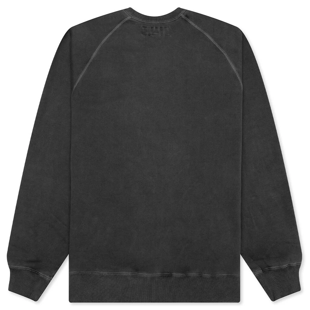 Pigment Dyed Sweat Shirt L/S - Black - Image 2