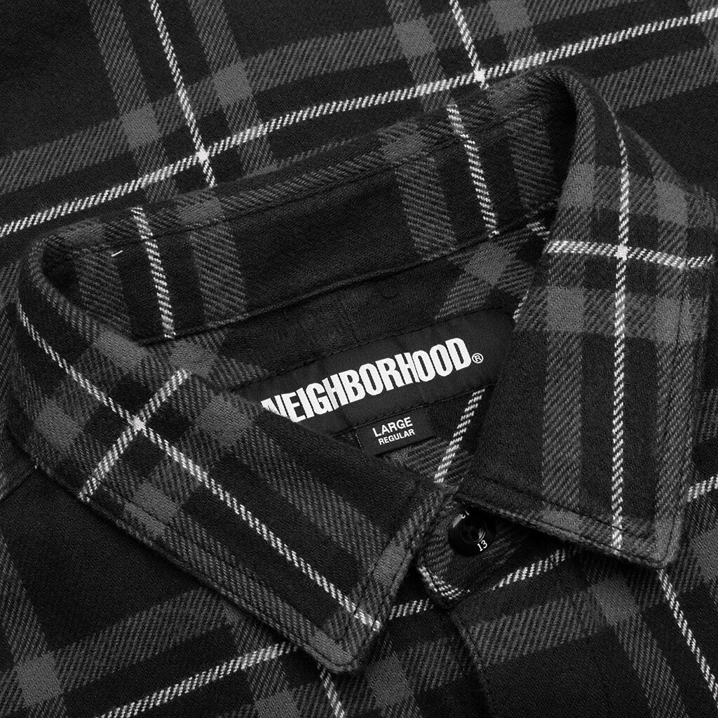 Tartan Check Shirt L/S - Black - Image 4