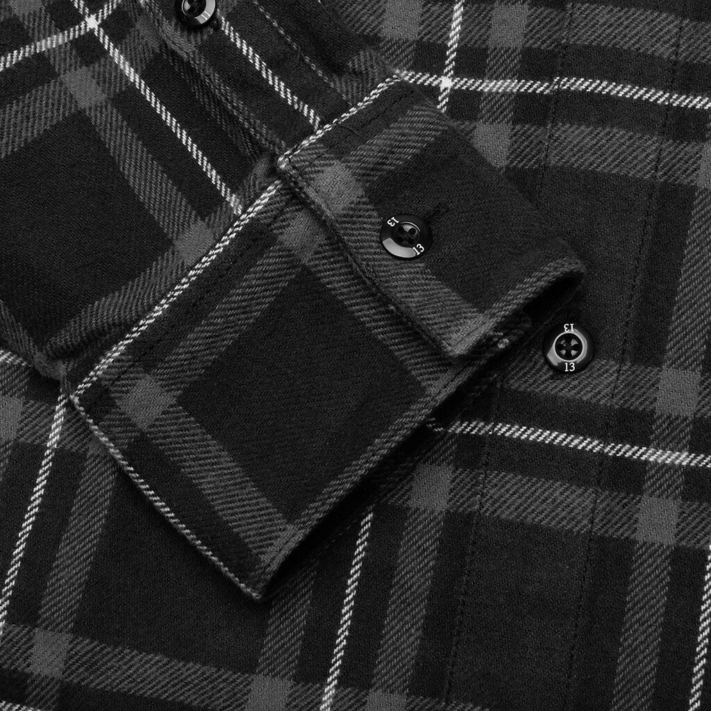 Tartan Check Shirt L/S - Black - Image 5