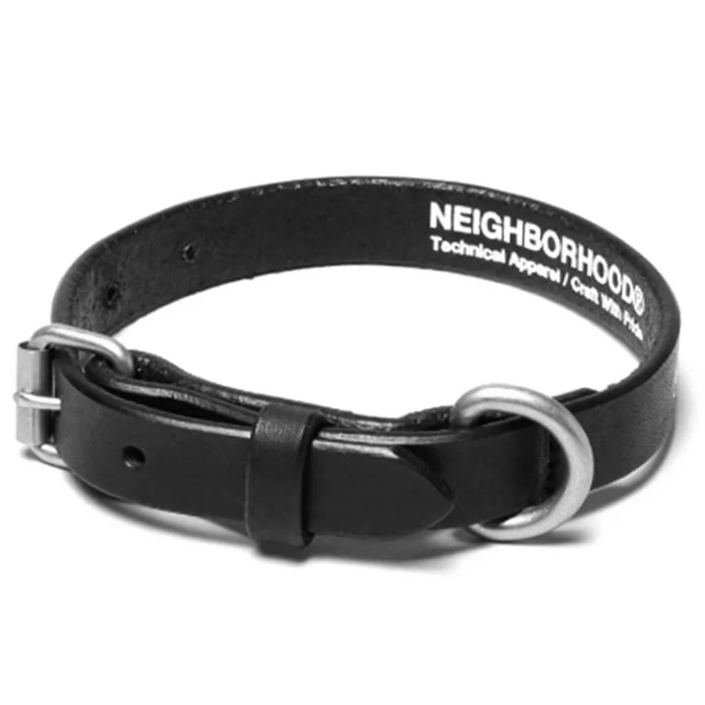 Wide Leather Dog Collar - Black