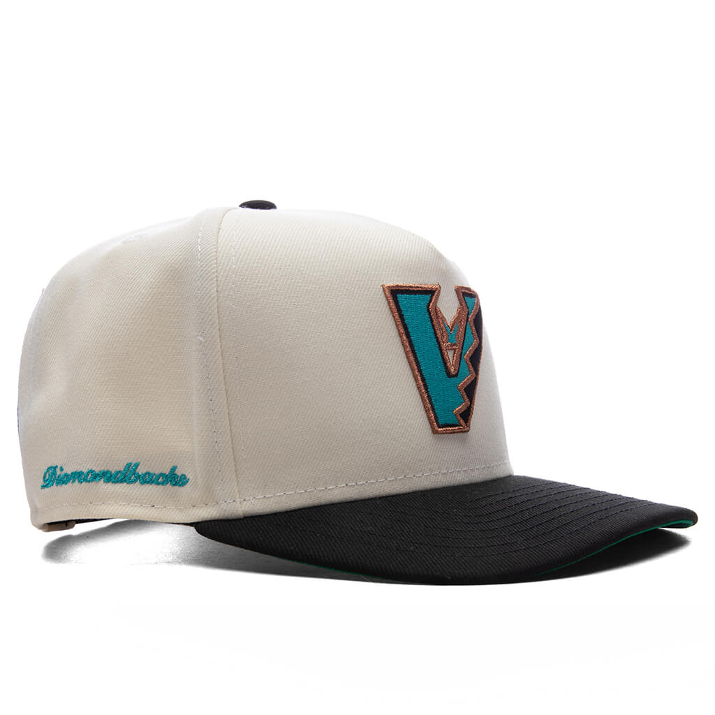 AZ Diamondbacks Upside Down Logo 9Fifty A-Frame Snapback - Chrome/Black - Image 2