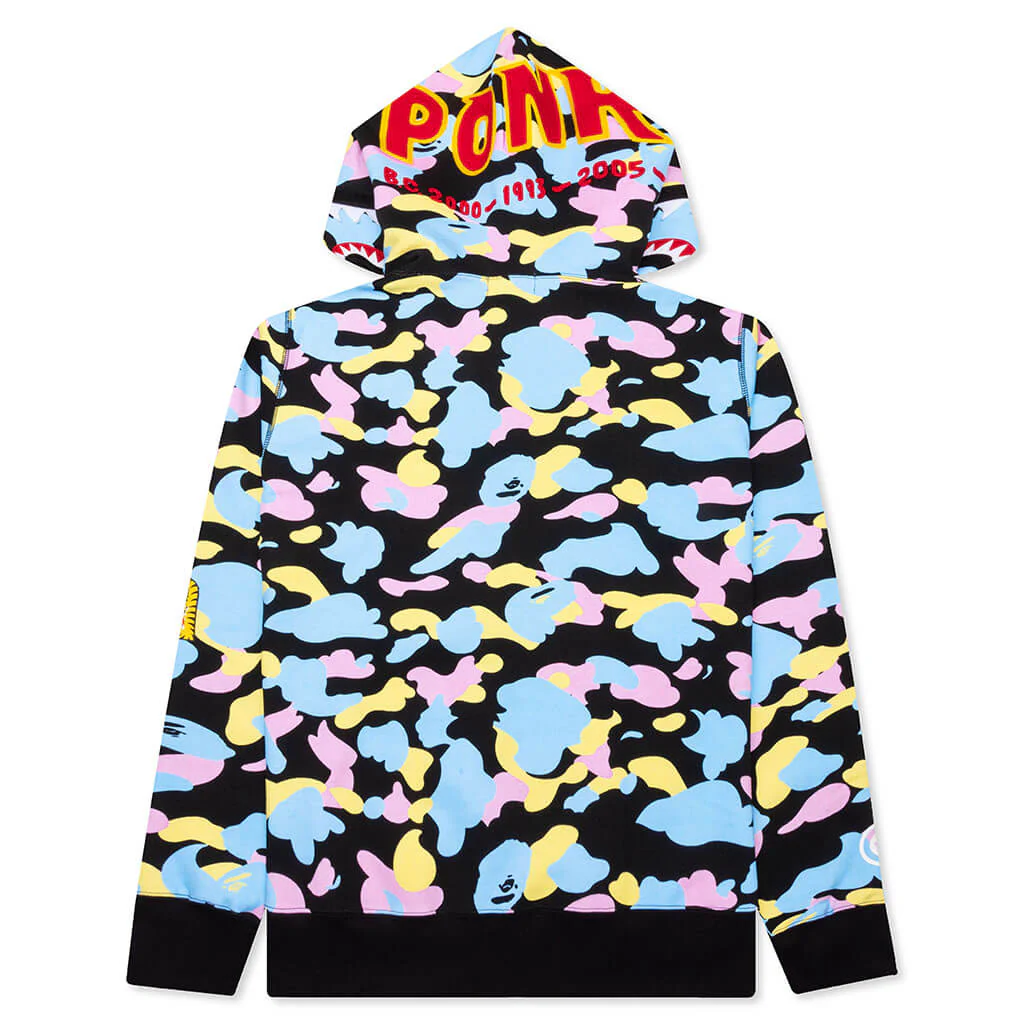 New Multi Camo 2nd Shark Full Zip Hoodie - Black - Image 2