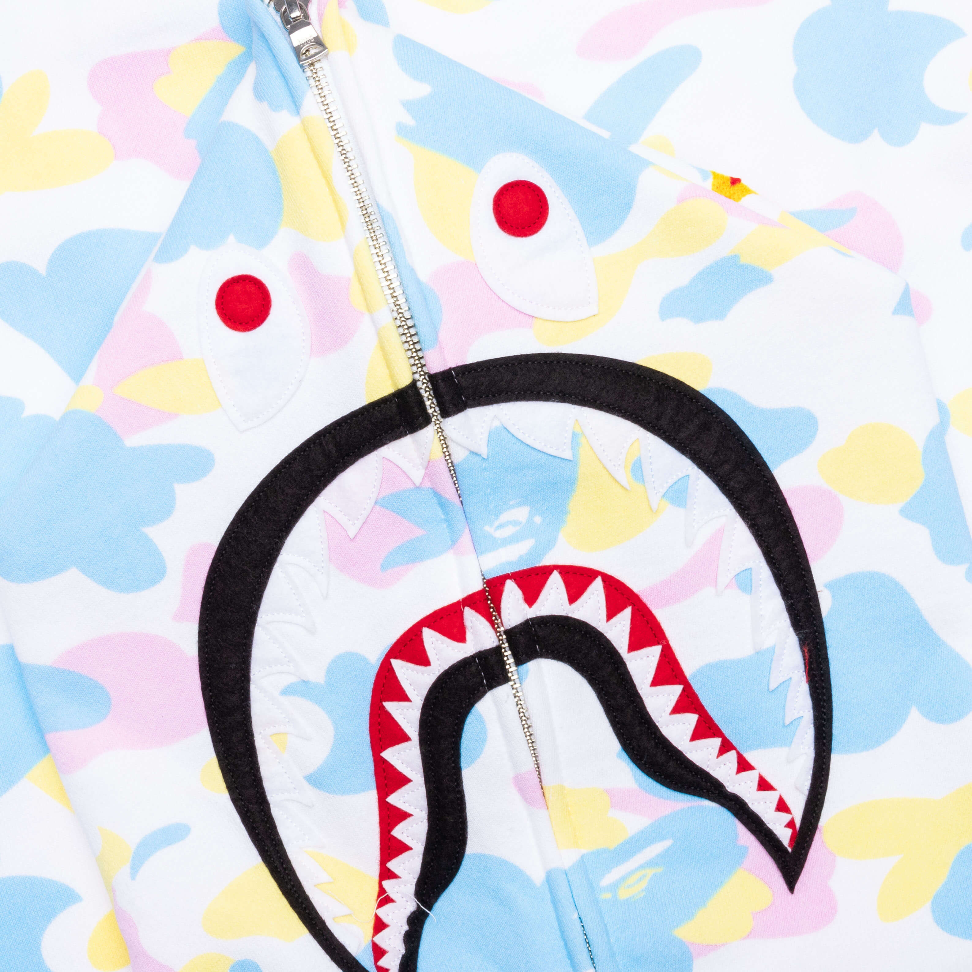 New Multi Camo 2nd Shark Full Zip Hoodie - White - Image 3
