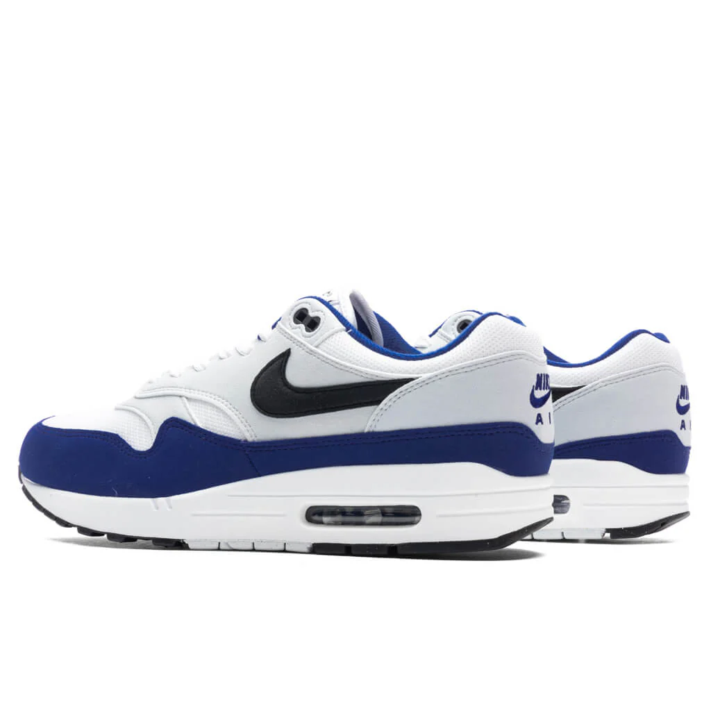 Air Max 1 - White/Black/Deep Royal Blue - Image 3
