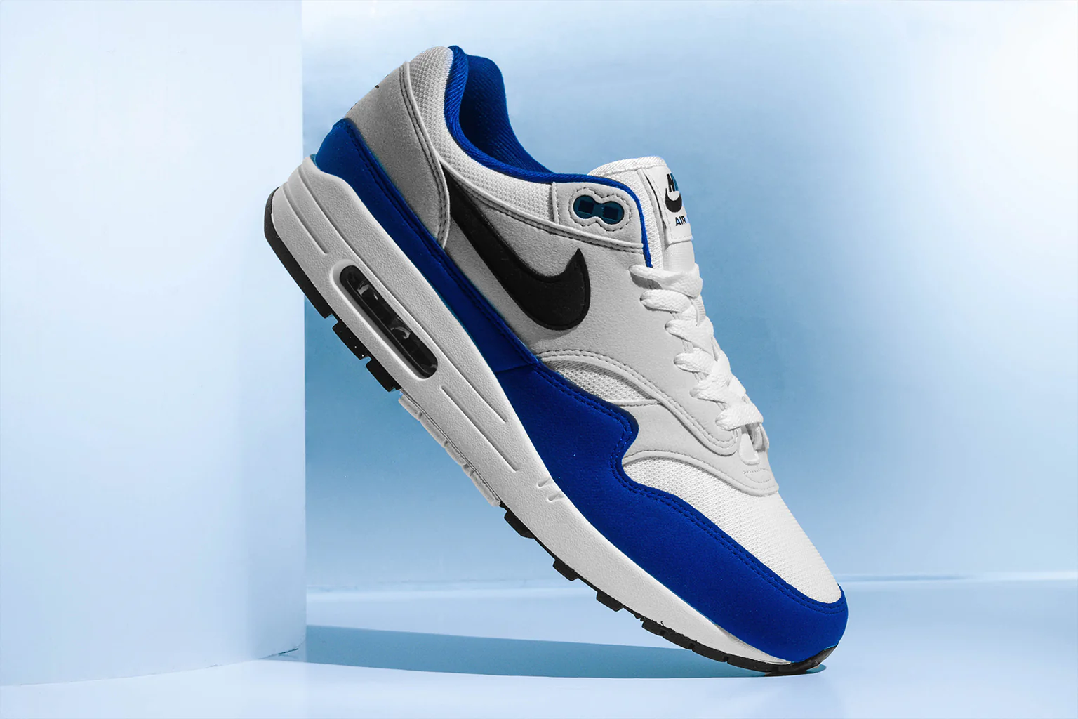 Air Max 1 - White/Black/Deep Royal Blue - Image 5