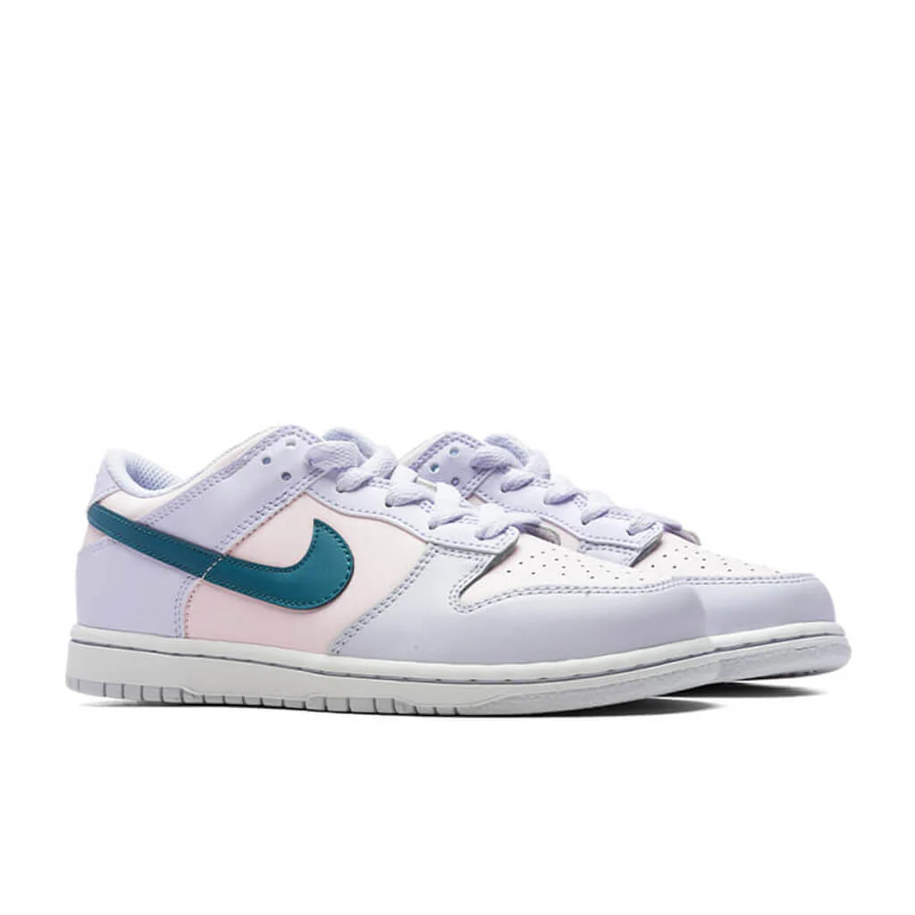 Dunk Low (GS) - Football Grey/Mineral Teal/Pearl Pink - Image 2