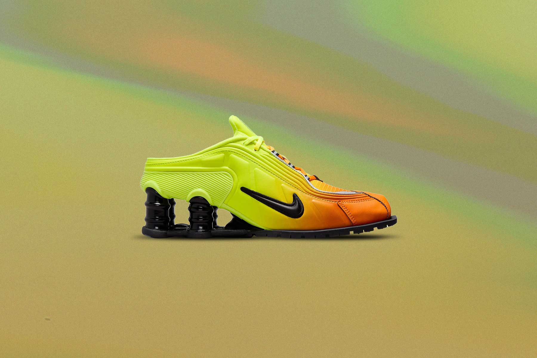 Nike x Martine Rose Women's Shox MR4 - Safety Orange/Black - Image 6