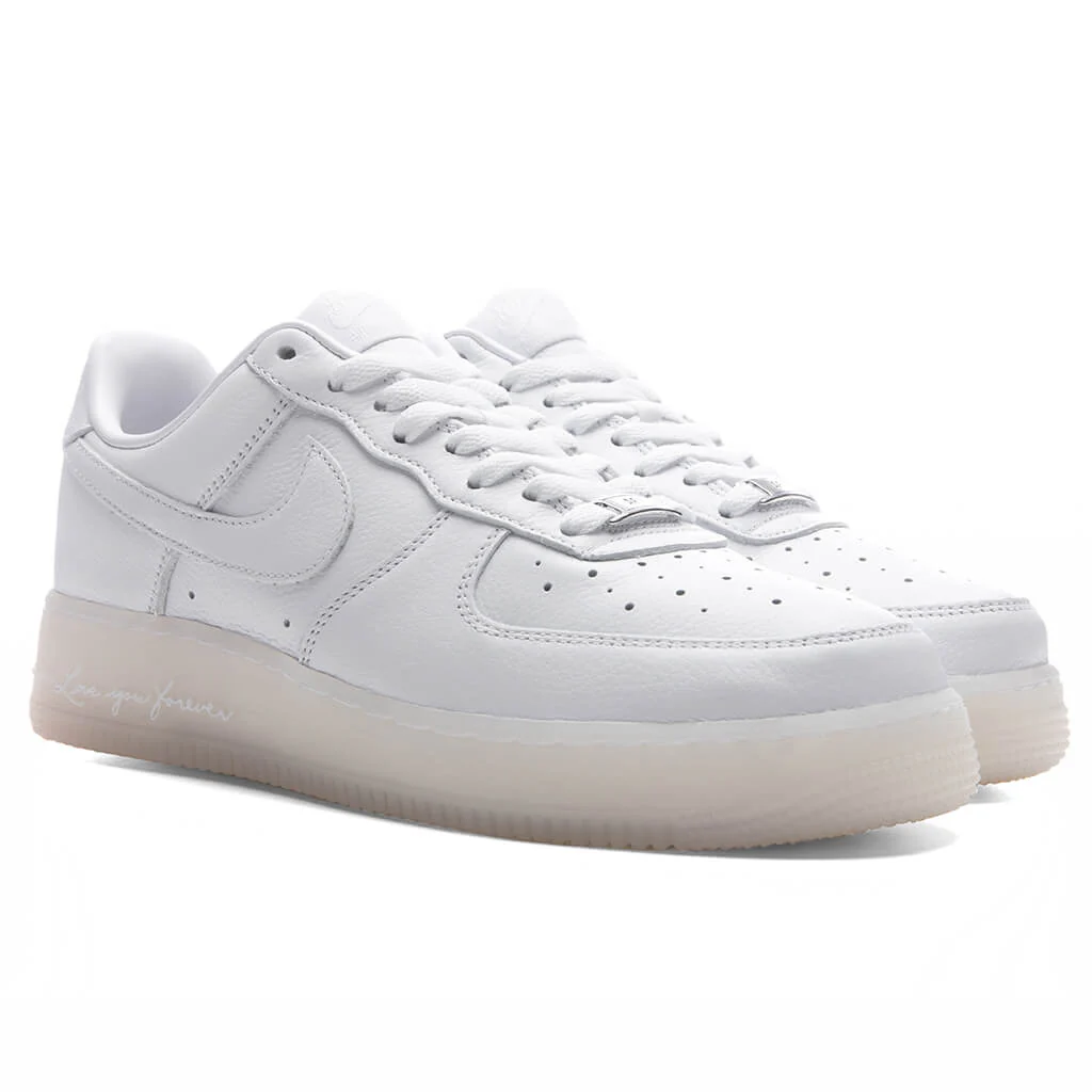 Nike x NOCTA Certified Lover Boy Air Force 1 Low - White/Cobalt Tint/Metallic Silver - Image 2