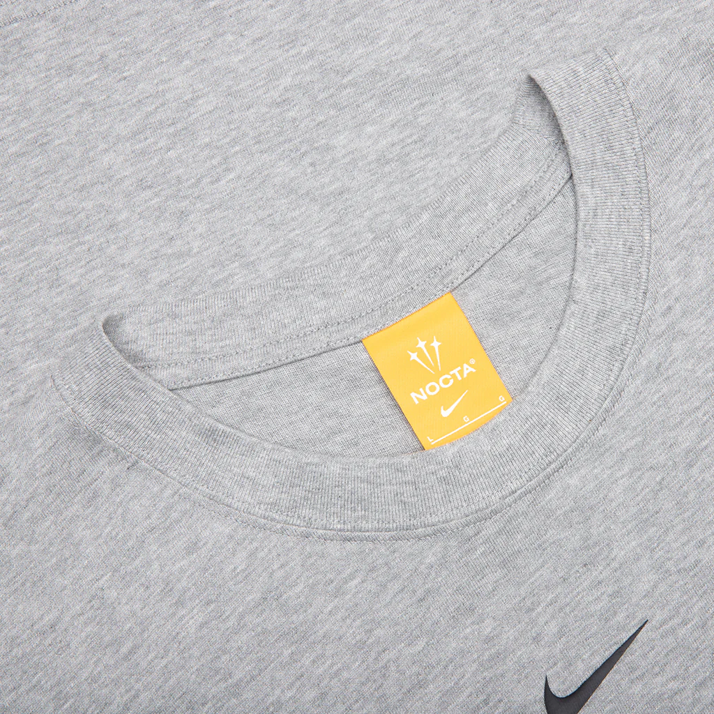 Nike x NOCTA Big Body CS Tee - Heather Grey/Matte Silver/Black - Image 3