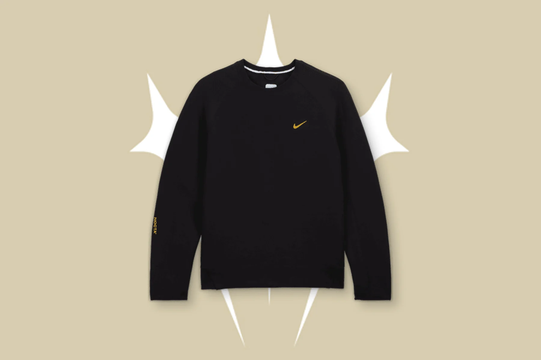 Nike x NOCTA Tech Fleece Crew - Black/University Gold - Image 7