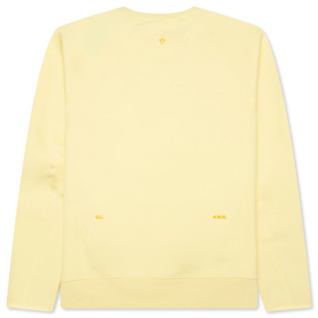 Nike x NOCTA Tech Fleece Crew - Citron Tint/Vivid Sulfur - Image 2