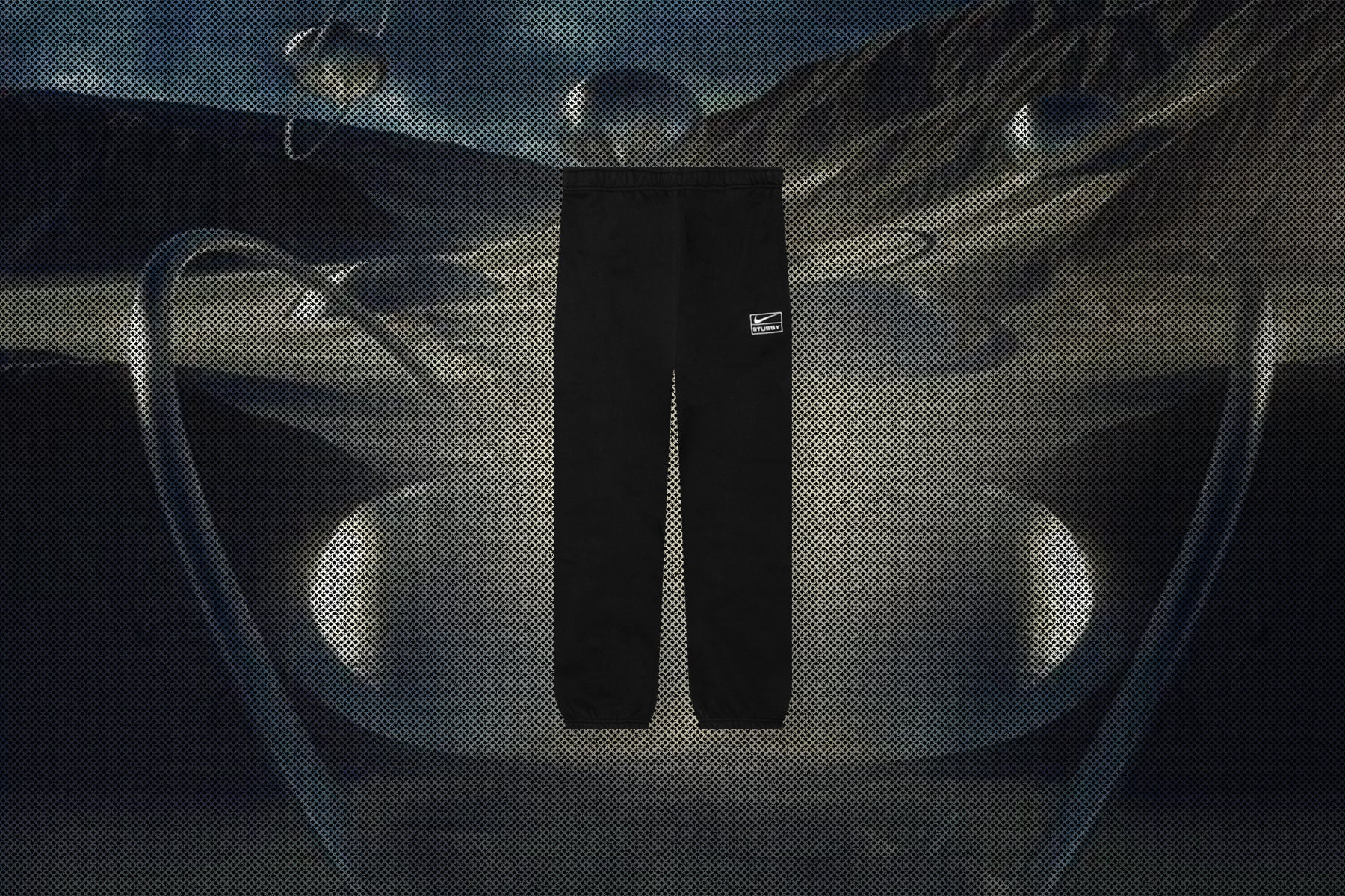Nike x Stussy Washed Fleece Pant - Black/Sail - Image 6