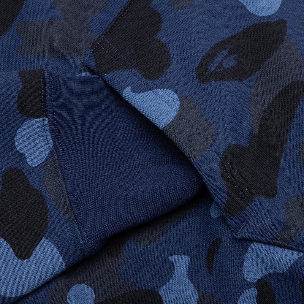 Color Camo Shark Pullover Hoodie - Navy - Image 5