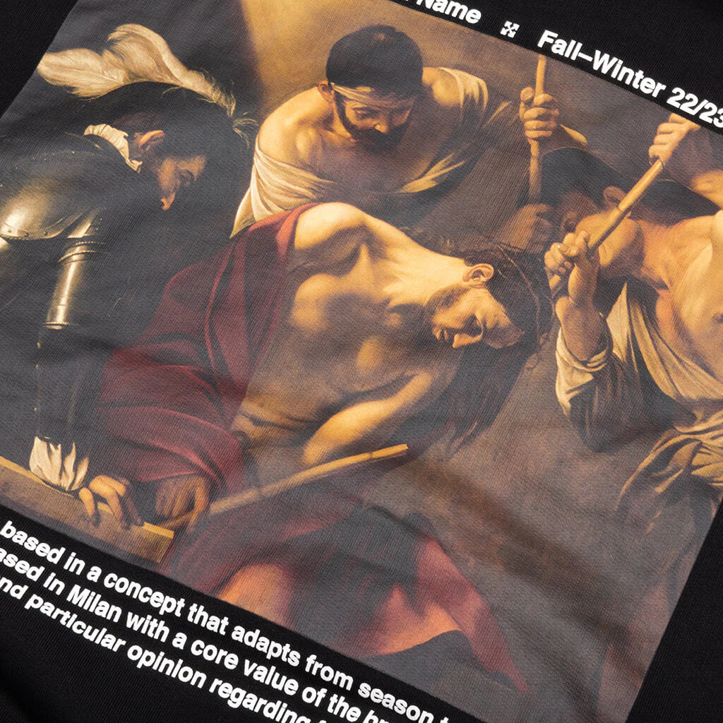 Caravaggio Crowning Over Hoodie - Black/White - Image 4