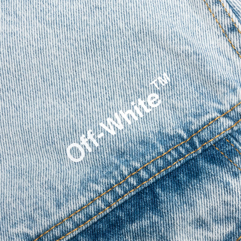 Diag Tab Slim Denim Jacket - Bleach Blue - Image 3