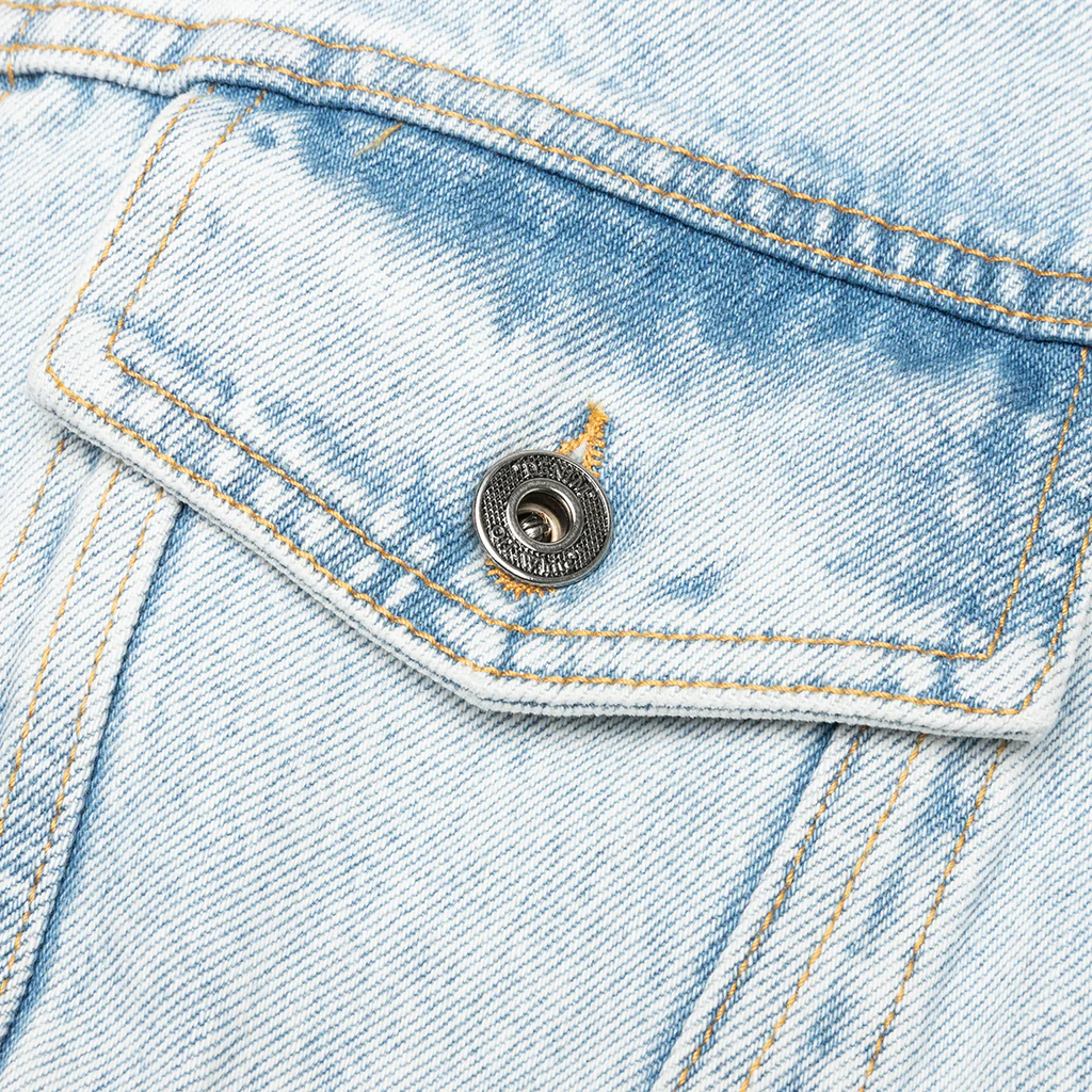 Diag Tab Slim Denim Jacket - Bleach Blue - Image 4