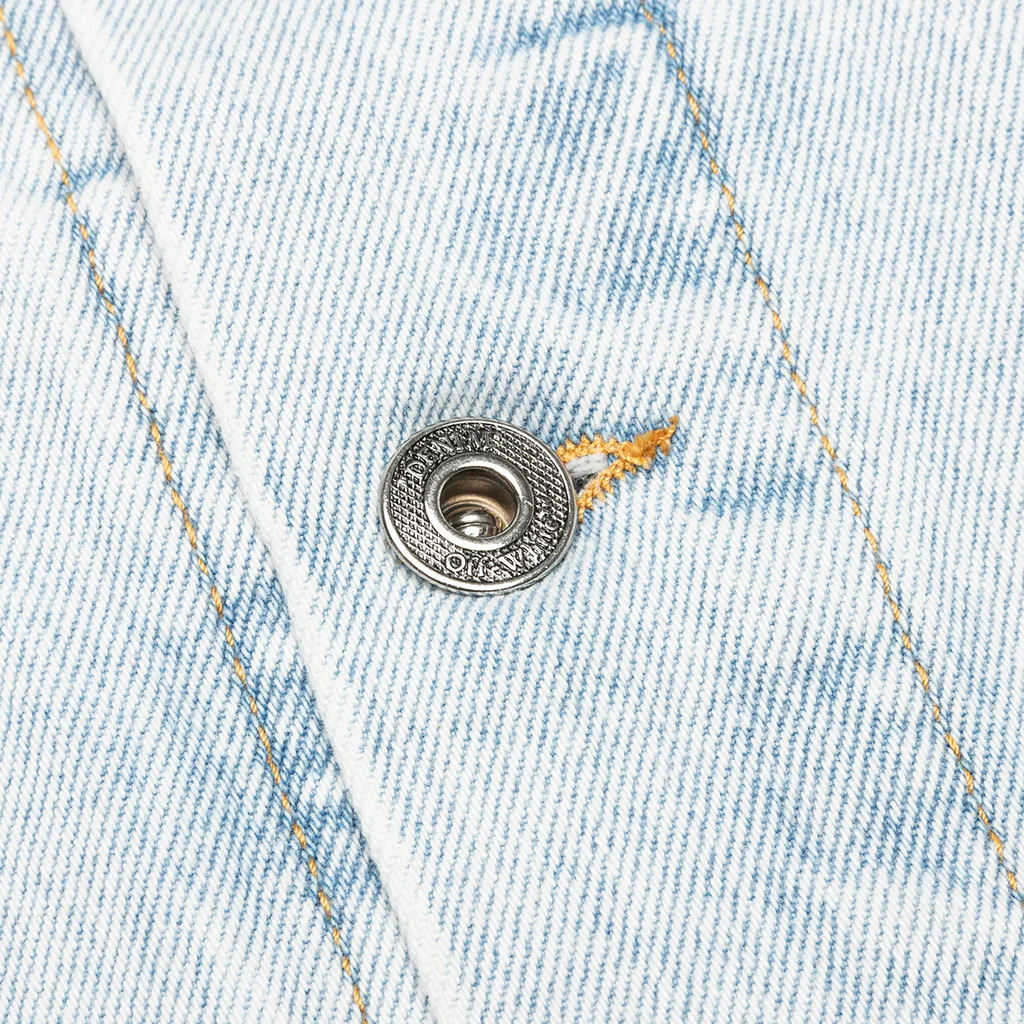 Diag Tab Slim Denim Jacket - Bleach Blue - Image 5