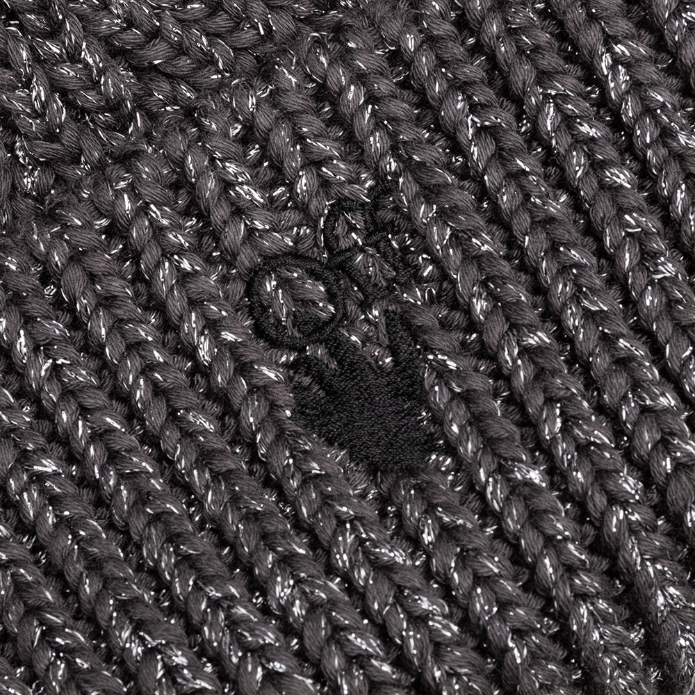 Hand Off Lurex Beanie - Magenta/Black - Image 3