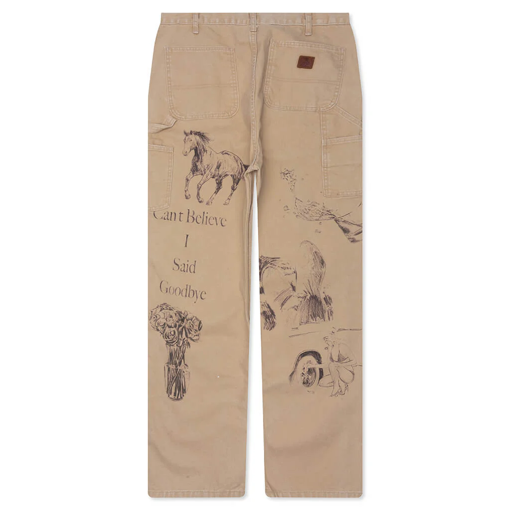 All Over Print Painters Canvas Pant - Tan - Image 2
