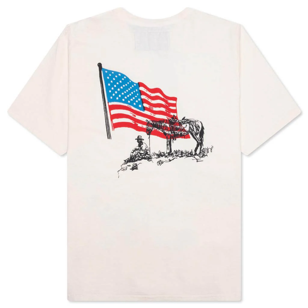 American Flag Cowboy Tee - Bone - Image 2