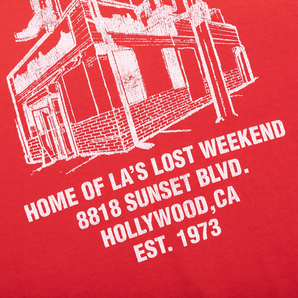 Lost Weekend Bar T-Shirt - Red - Image 3