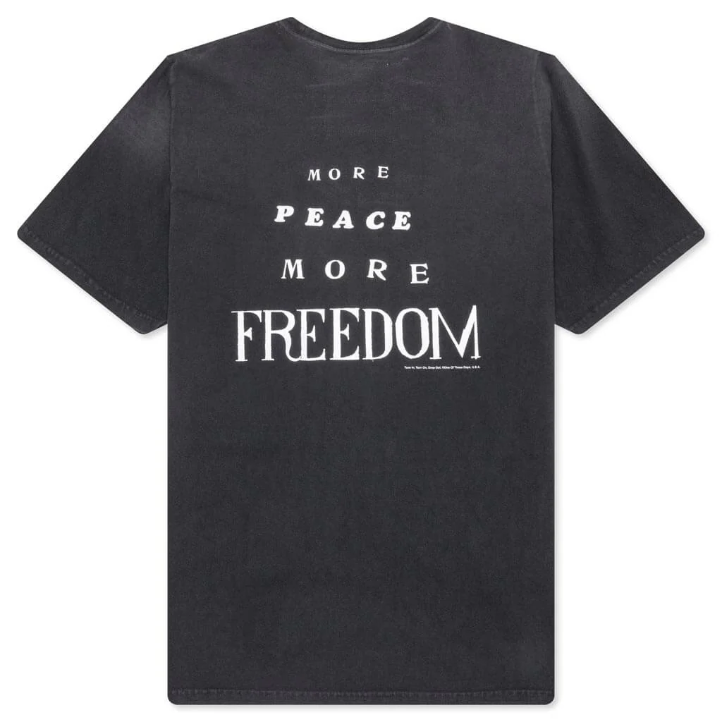 More Peace, More Freedom Tee - Washed Black - Image 2