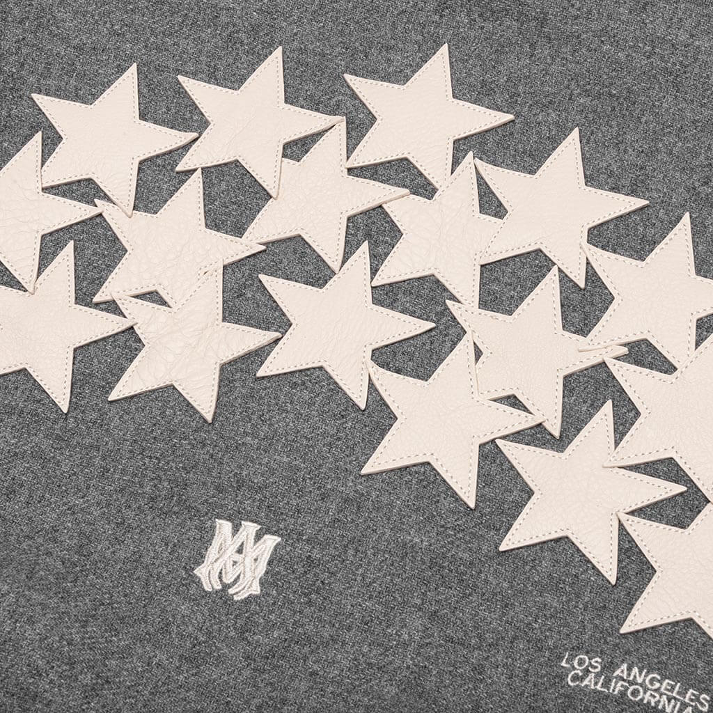Oversized Stars Varsity Jacket - Grey - Image 6
