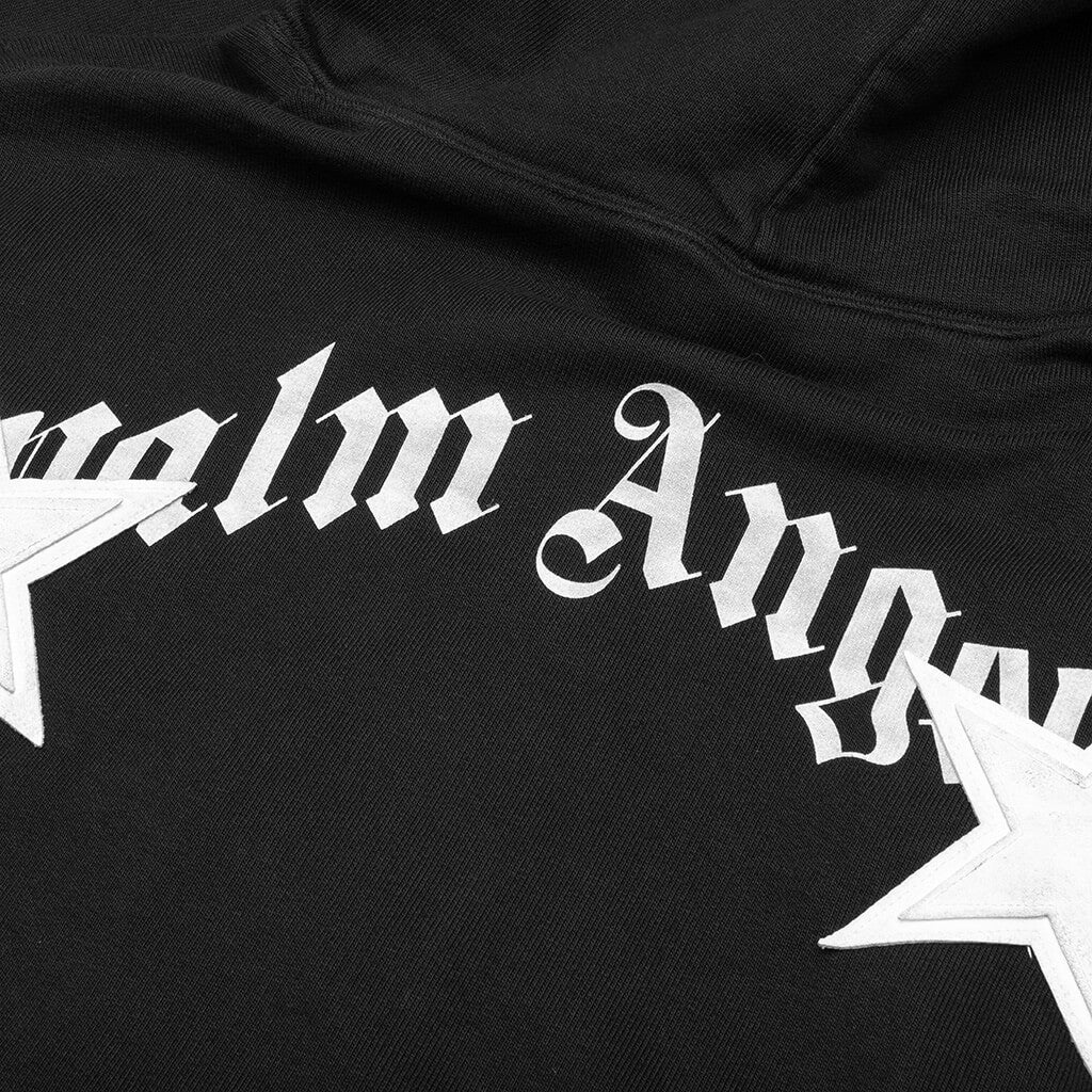 Patched Stars Vintage Hoodie - Black/White - Image 4