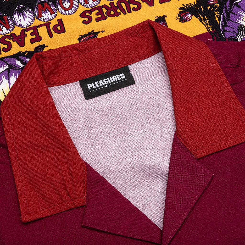 Beach Button Down - Burgundy - Image 3