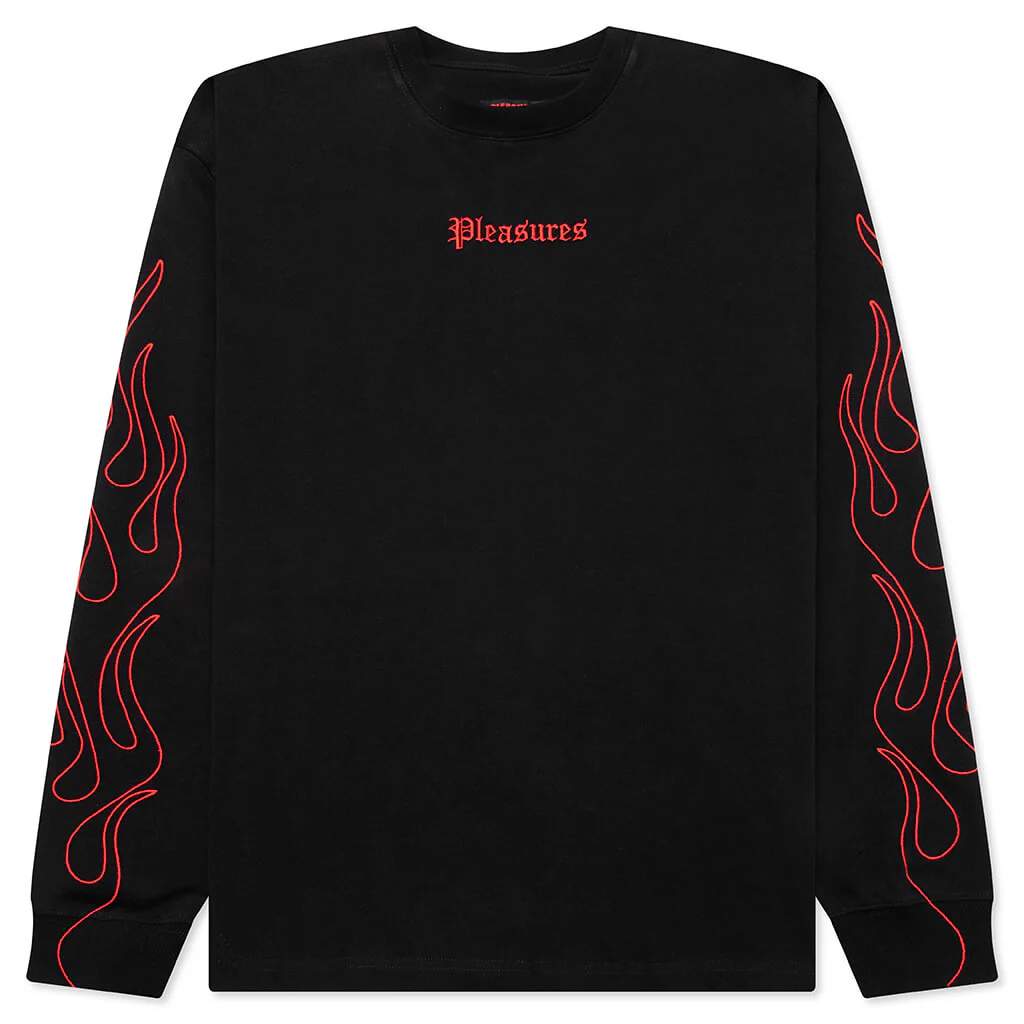 Fiery Heavyweight Longsleeve Tee - Black