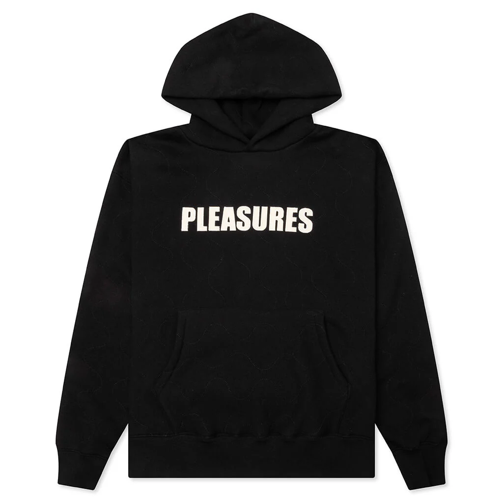 Wave Quilted Hoodie - Black