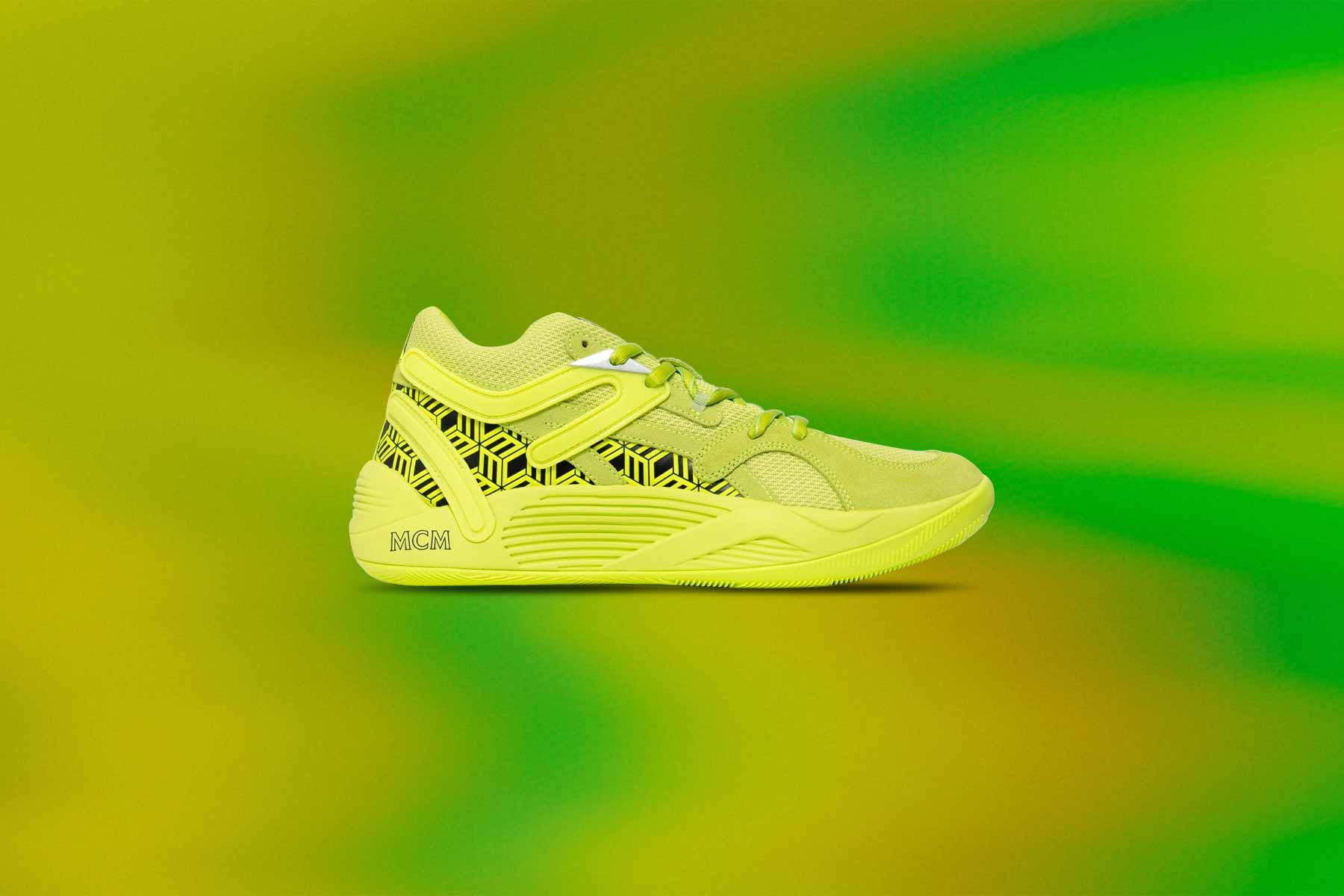 Puma x MCM TRC Blaze Court - Acid Lime/Black - Image 5