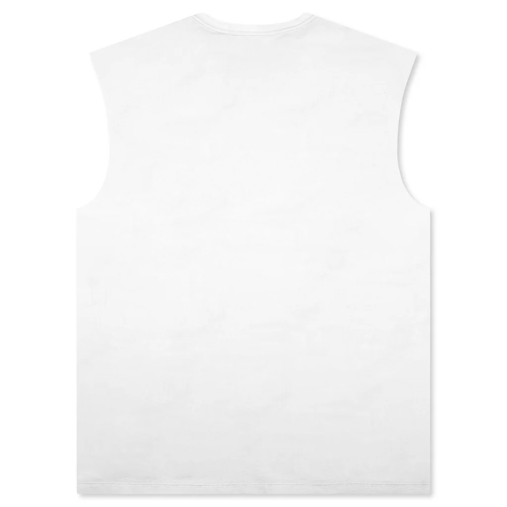 Textured Jersey Sleeveless - White - Image 2