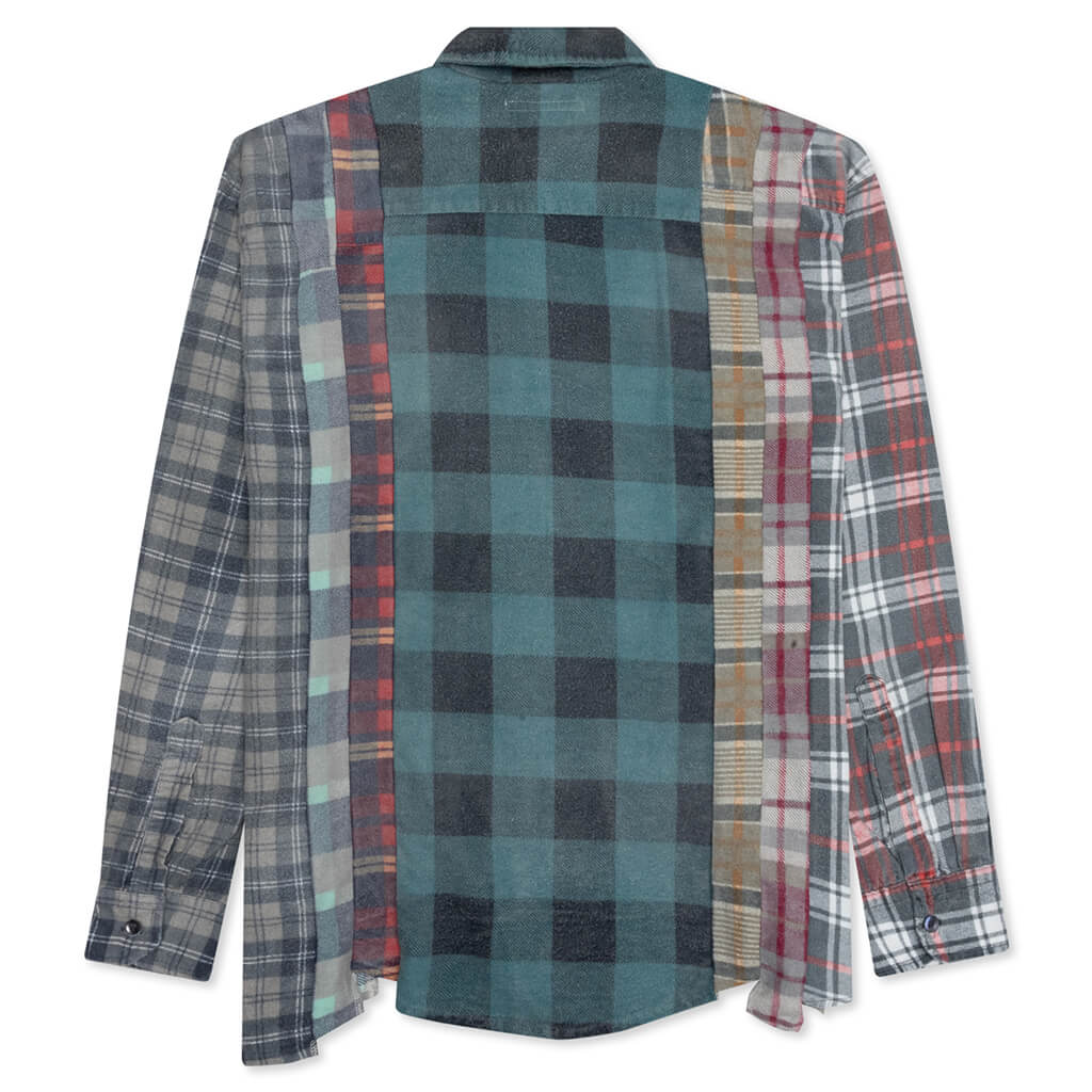 Rebuild by Flannel Shirt 7 Cuts Shirt / Reflection - Turquoise/Navy - Image 2