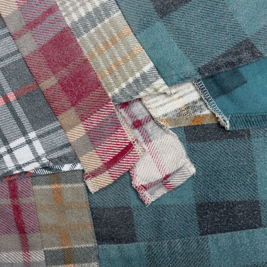 Rebuild by Flannel Shirt 7 Cuts Shirt / Reflection - Turquoise/Navy - Image 4