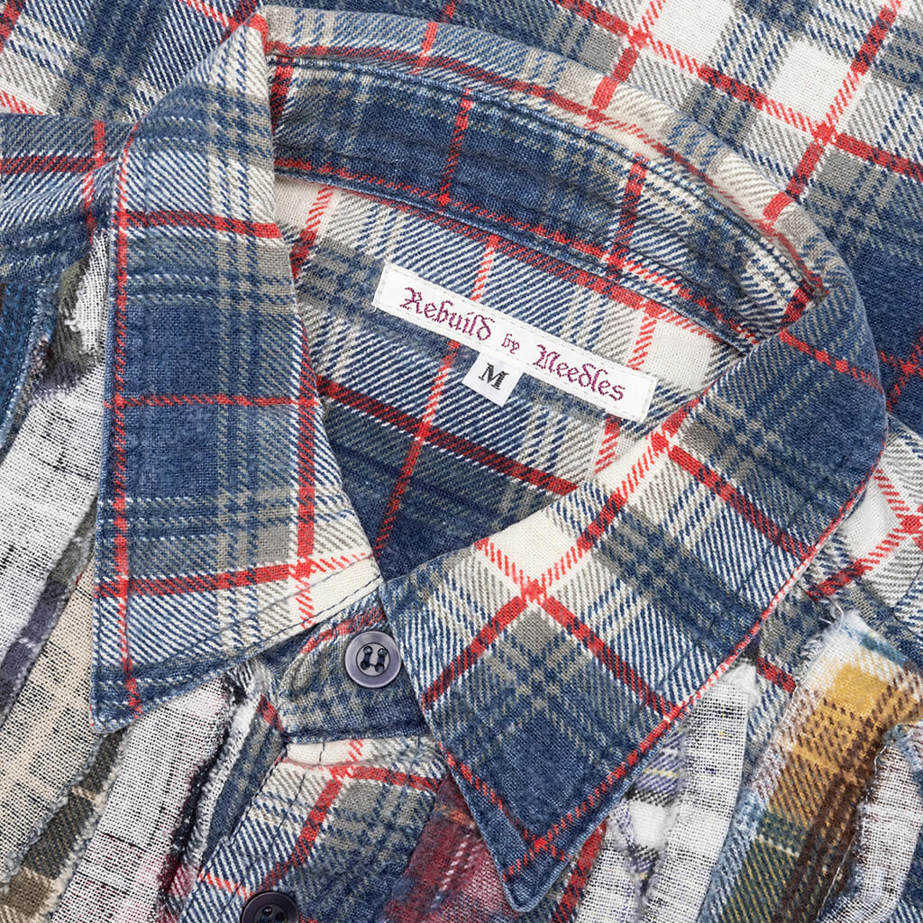 Rebuild by Flannel Shirt Ribbon Shirt - Navy/Red - Image 4