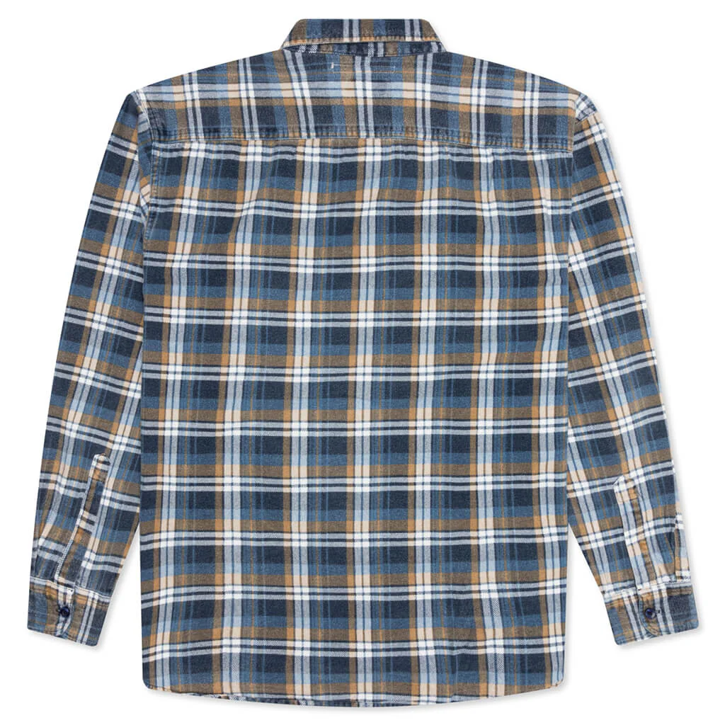 Rebuild by Flannel Shirt Ribbon Shirt - Navy/Yellow - Image 2